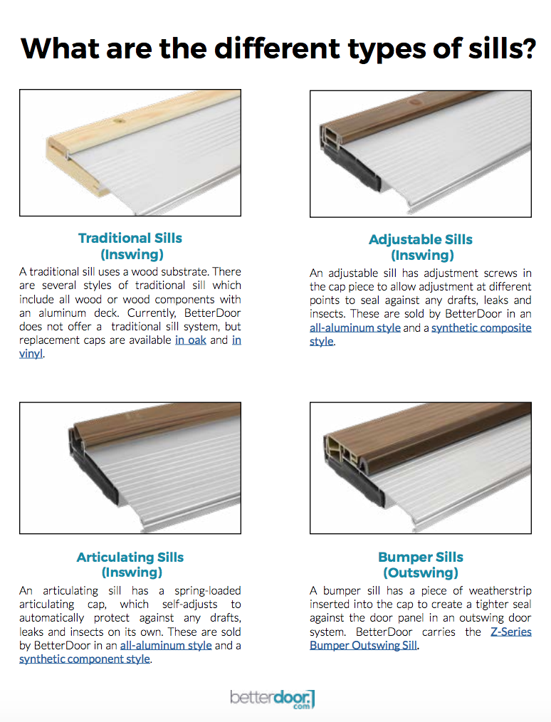 What Types of Sills Are Available?